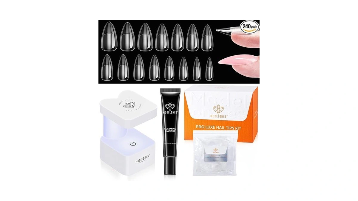 Modelones X Nail Gel Kit Almond, 15sizes Instant Apex False