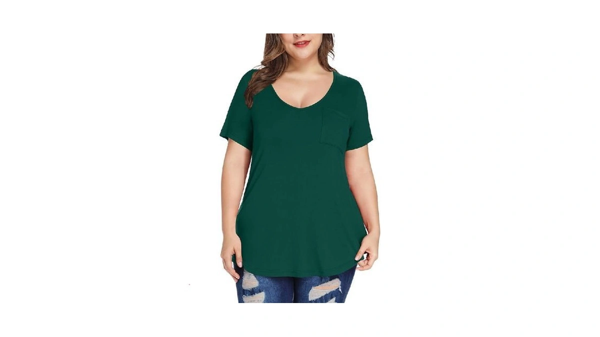 Monnuro Plus Size Tops For Women Casual V Neck Summer
