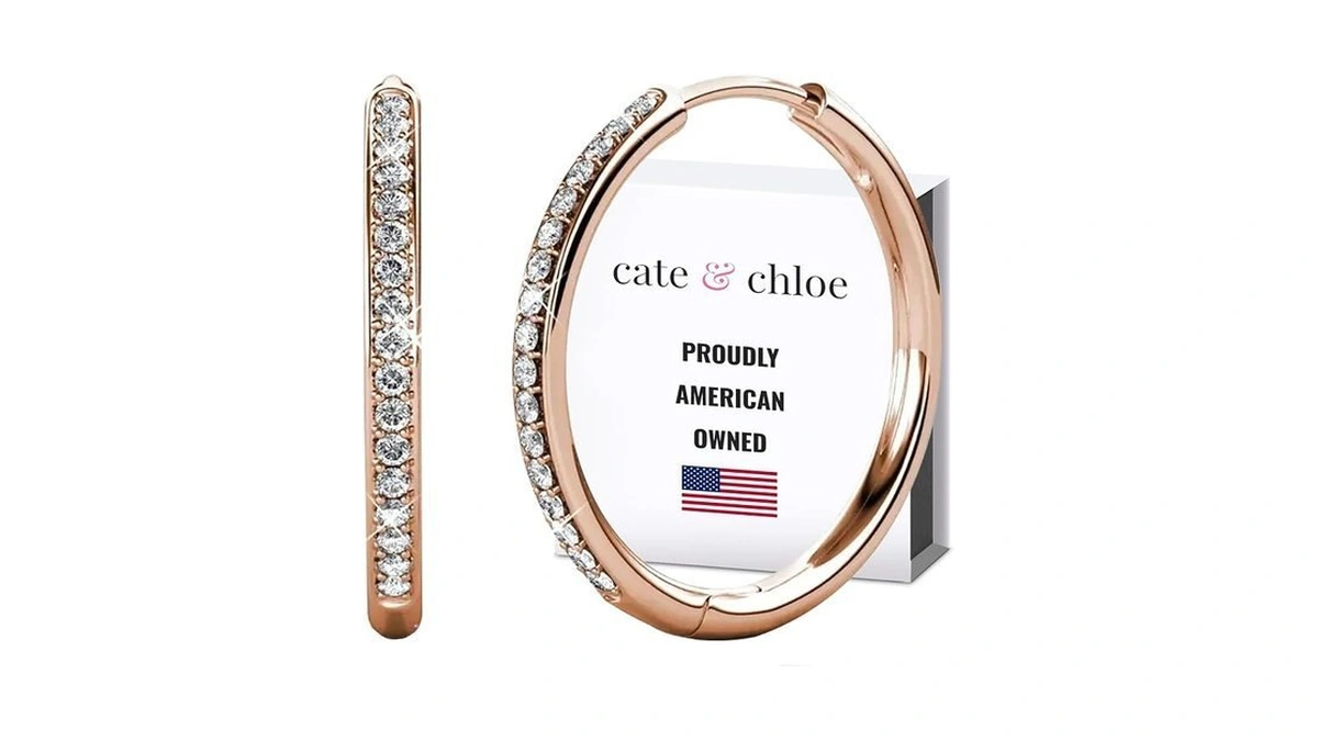Cate & Chloe Bianca 18k Rose Gold-plated Hoop Earrings |dainty