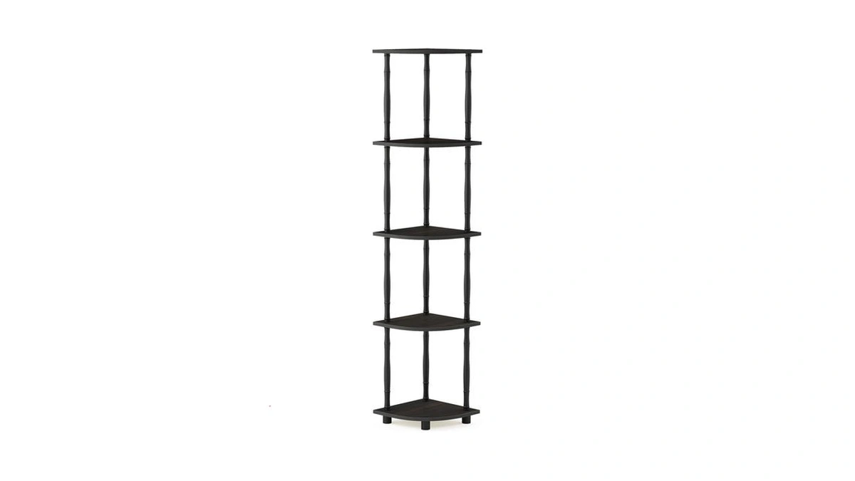 Furinno Wire Book Shelf, 5-tier Industrial Style Metal Frame Bookcase,