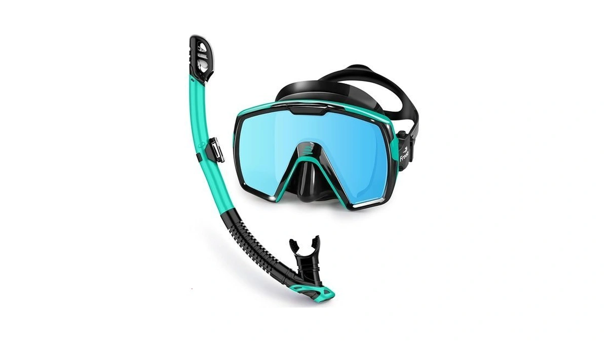 Freela Adult Dry Snorkel Set With Nose Cover For Men