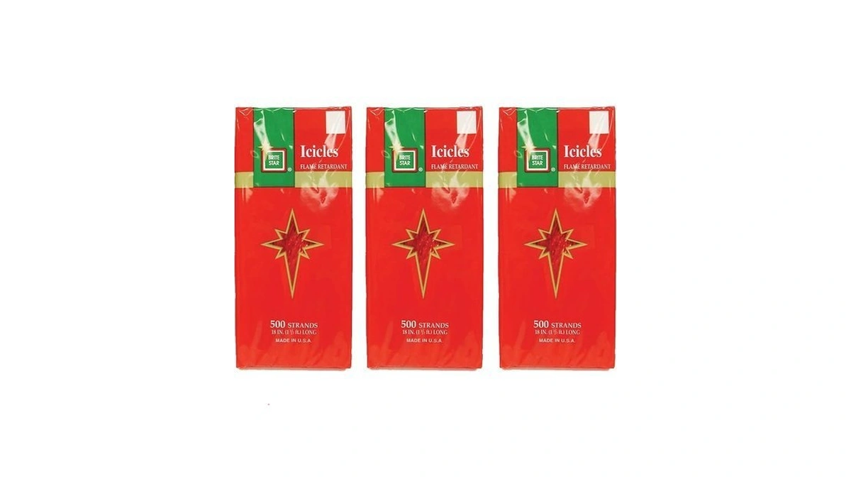 Brite Star Tinsel Icicles (red, 3000 Strands)