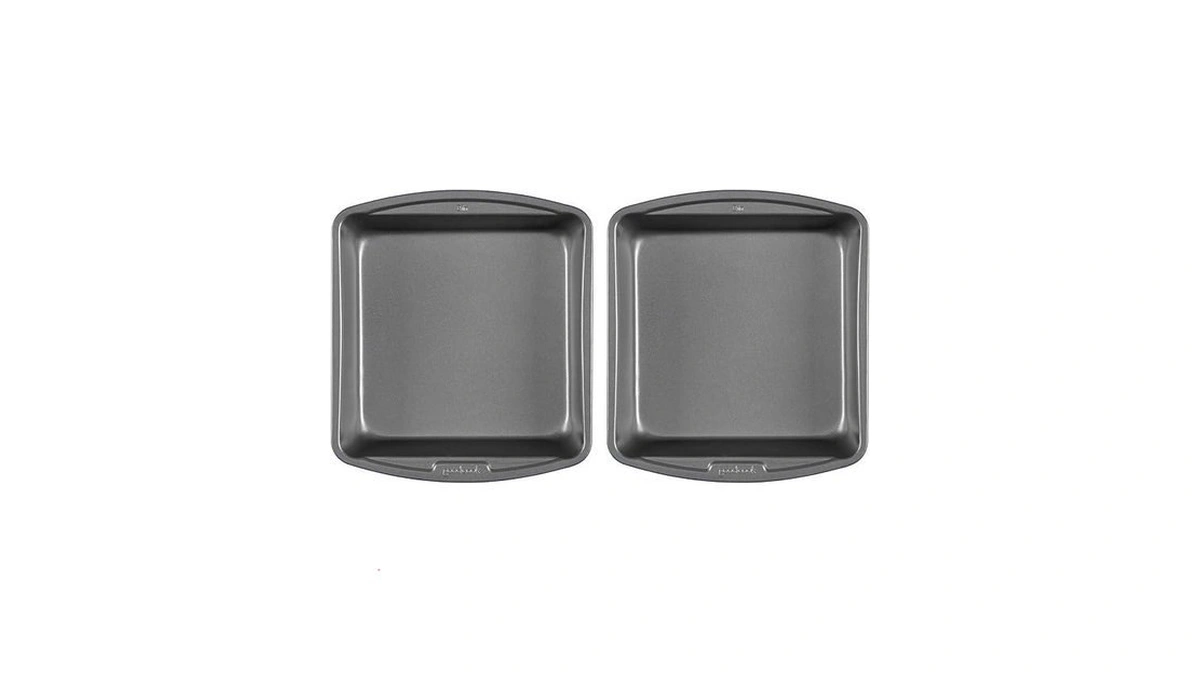 Goodcook Nonstick Steel 8" Square Cake Pan, Gray (pack Of