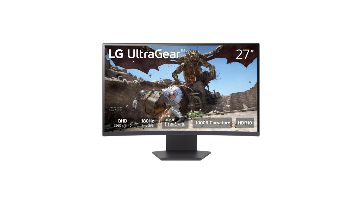 Lg 27gs60qc-b Ultragear 27-inch Curved Gaming Monitor Qhd (2560x1440) 180hz