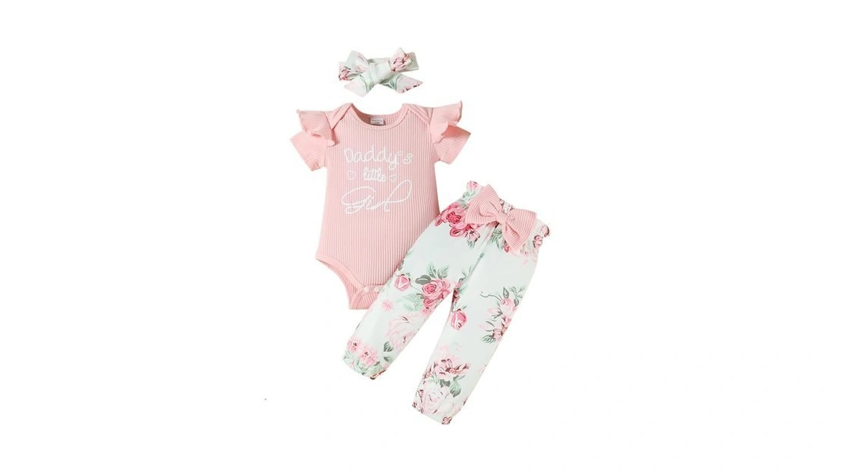 Famihao Baby Girl Clothes Newborn Infant Outfits Ruffle Romper+ Floral
