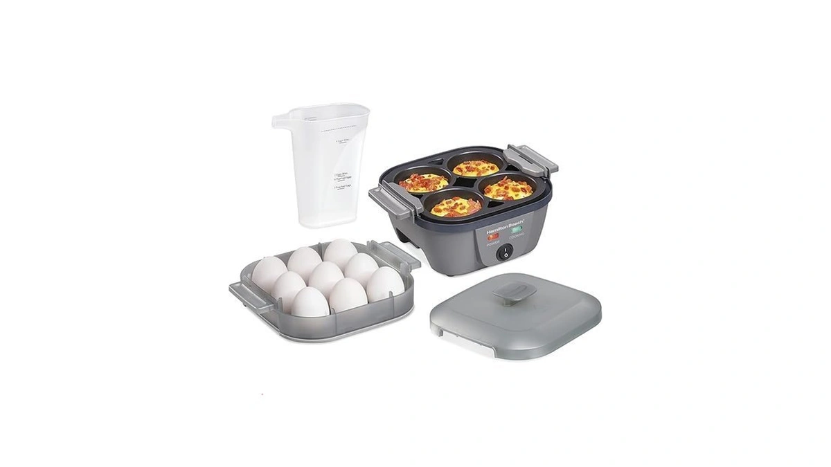 Hamilton Beach 6-in-1 Electric Egg Cooker For Hard Boiled Eggs,