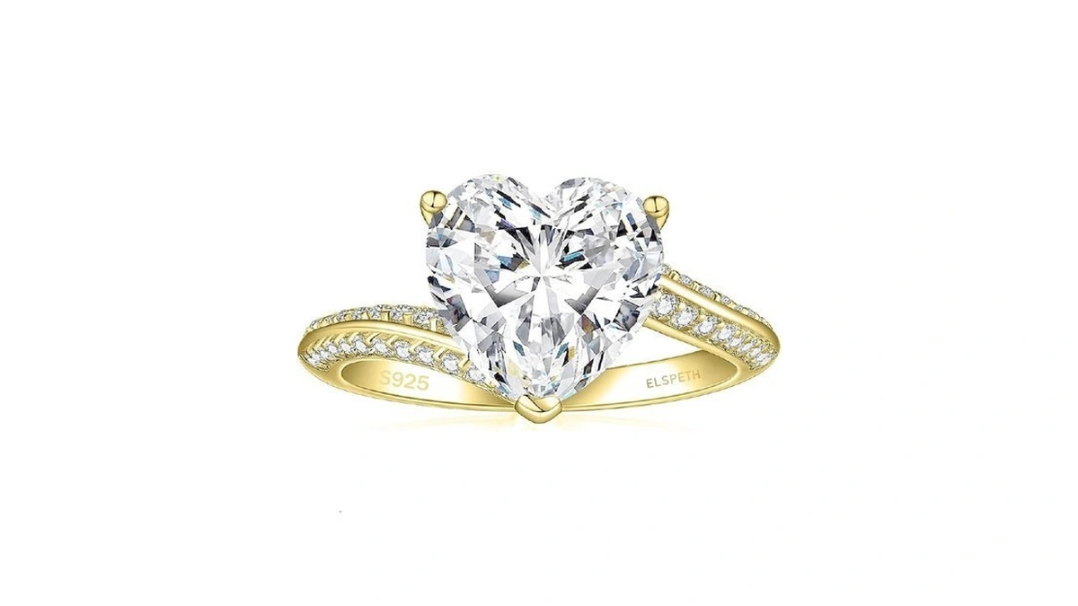 Elspeth 925 Sterling Silver Engagement Rings For Women 4ct Heart