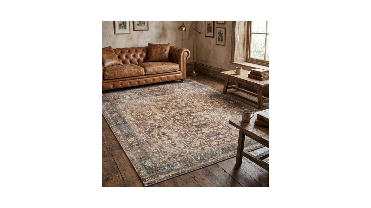 Vintage Carpet Washable Non-slip Foldable 8x10ft Area Rug - Stylish