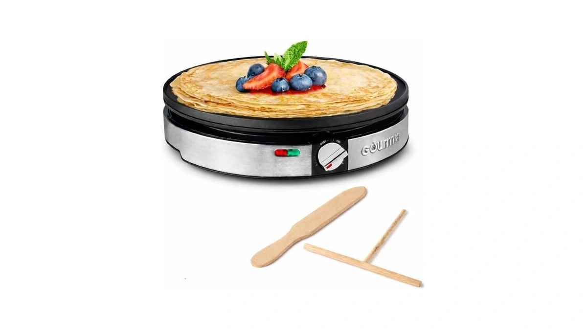 Gourmia 12” Crepe Maker – Nonstick Electric Griddle For Pancakes,