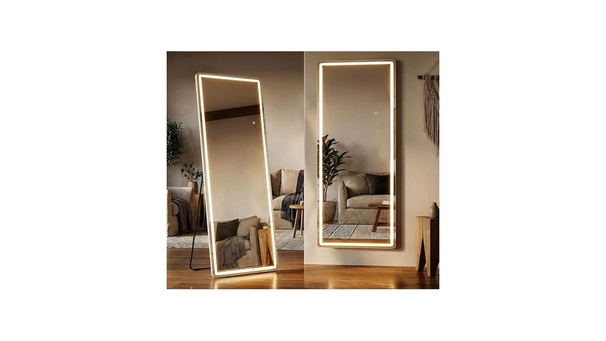 Alpen 64"x21" Full Length Mirror With Led Lights, Lighted Full