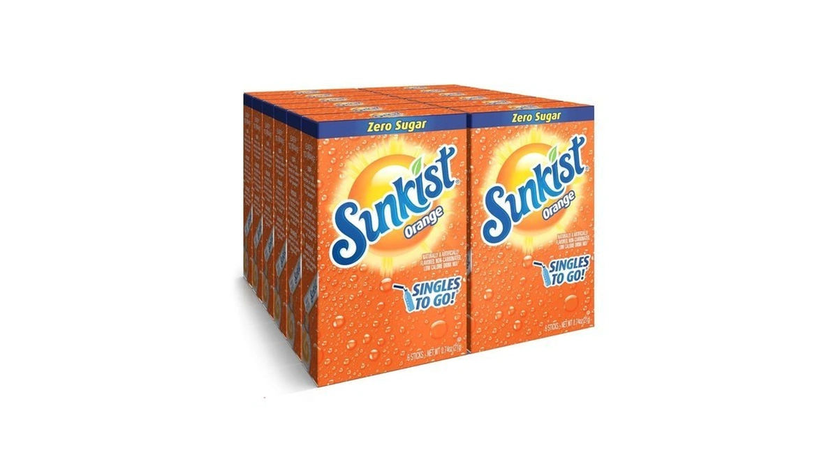 Sunkist Soda Orange Singles To Go Drink Mix, 12 Boxes