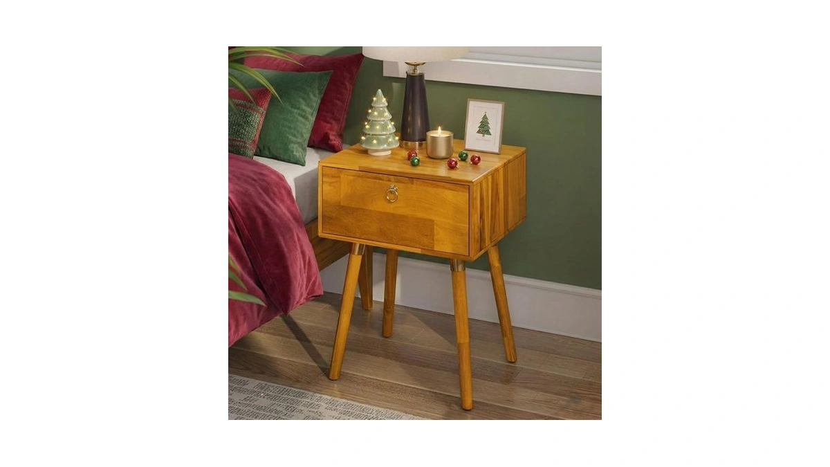 Bme Alden Solid Wood Nightstand/side Table/end Table, Fully Assembled, With