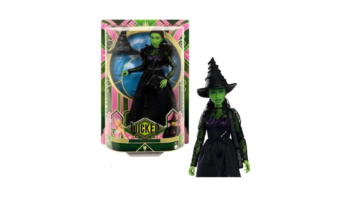 Mattel Universal Wicked Elphaba Fashion Doll & Accessories With Green
