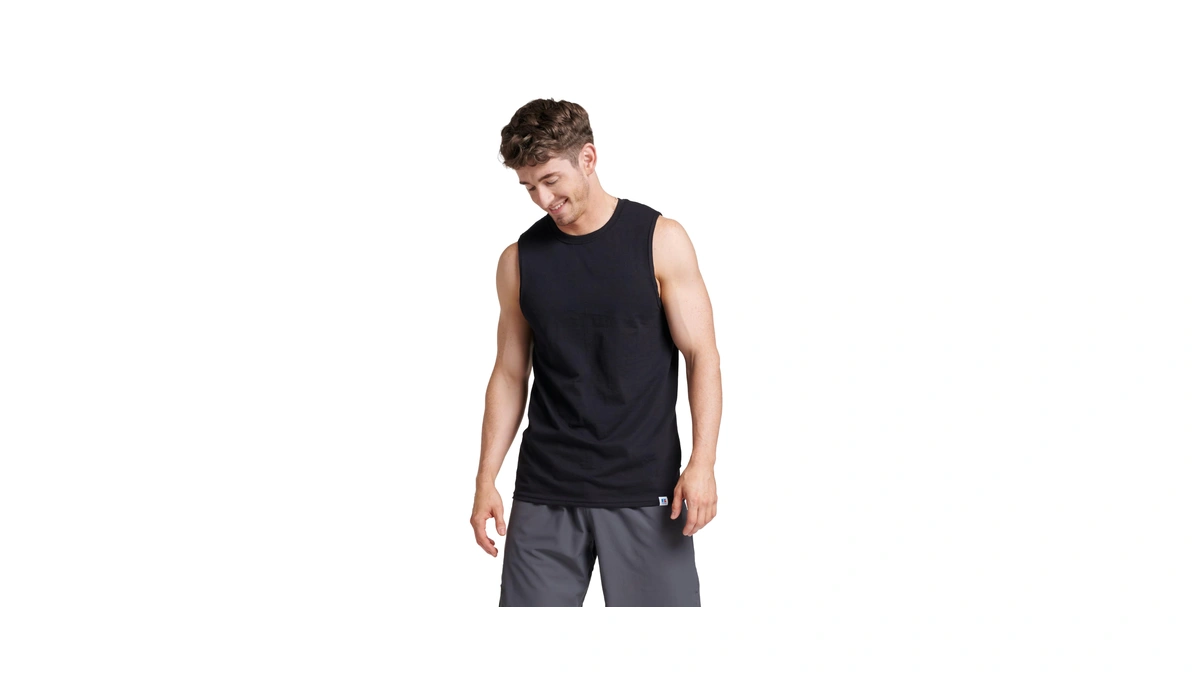 Russell Athletic Men's Cotton Performance Sleeveless Muscle T-shirt,black,xx-large