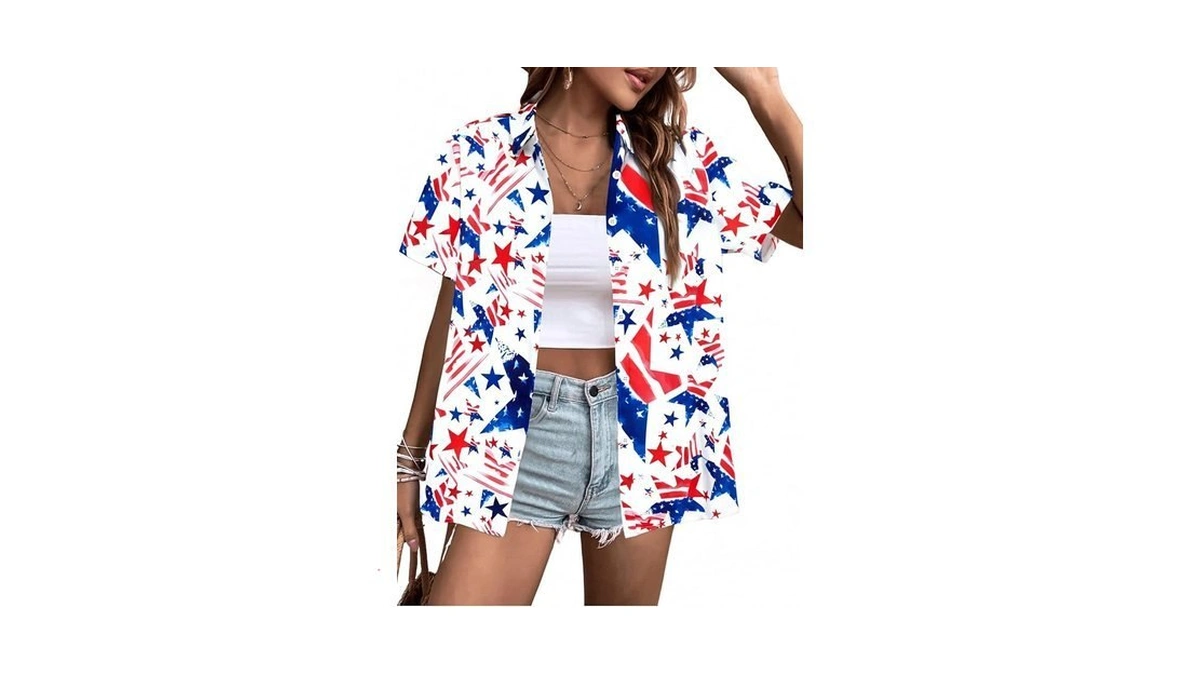 American Flag Shirt Patriotic T-shirt: Women 4th Of July Tops