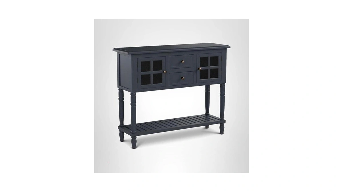 Decor Therapy Morgan 2-door Console Table, Antique Navy