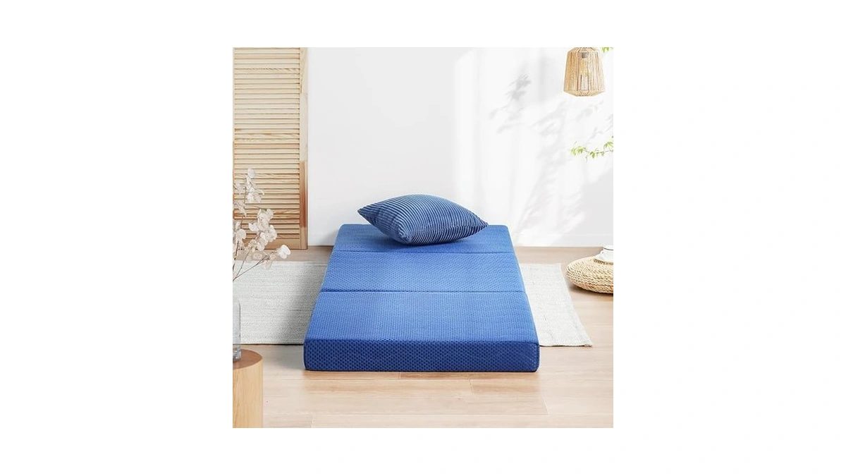 Olee Sleep Tri-folding Memory Foam Mattress Topper, 4 Inch Gel