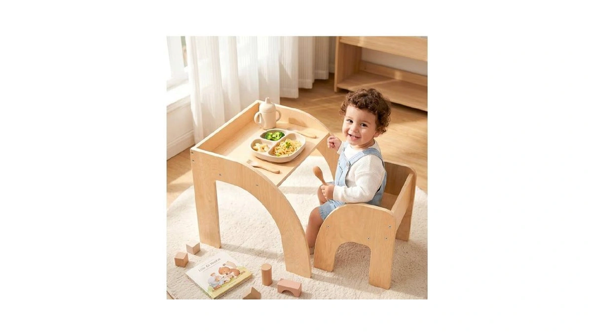 Infans Kids Table And Chair Set, Wooden Activity Table For