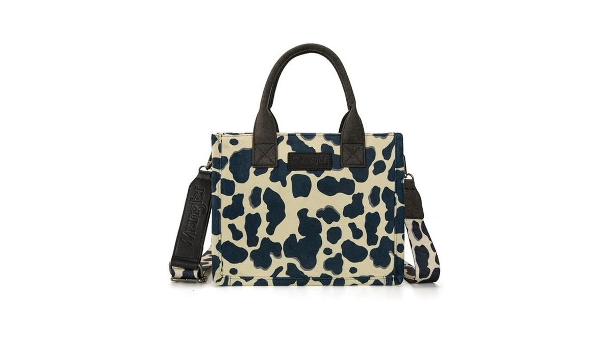 Wrangler Lightweight Tote For Women Cute Cow Print Top Handle