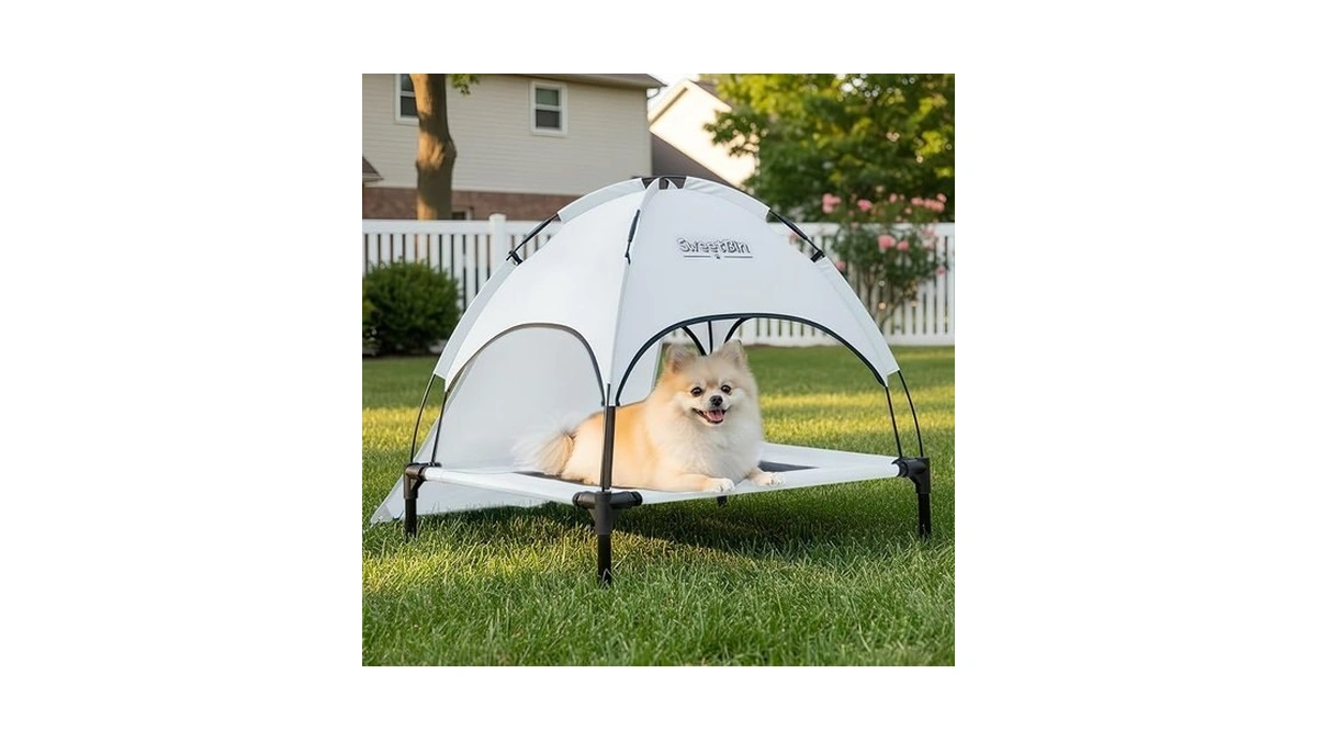 Sweetbin S/m/l Outdoor Elevated Dog Cot With Canopy & Side