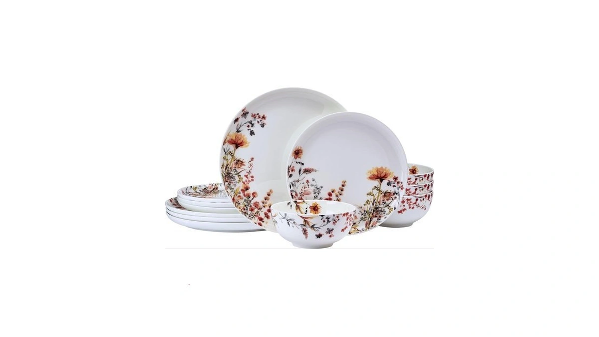 Mikasa Wildflower Bliss 12 Piece Floral Bone China Durable Chip