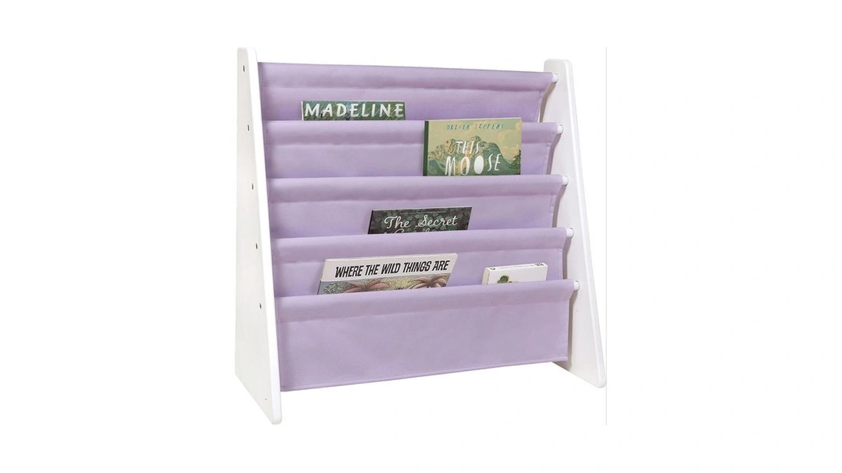 Wildkin Wooden Sling Bookshelf For Kids – Premium Canvas Design