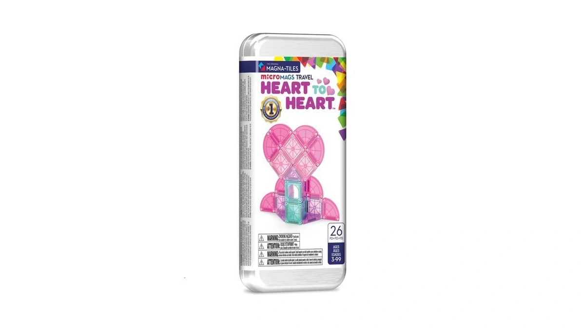 Magna-tiles Micromags 26-piece Heart To Heart Travel Set, The Original