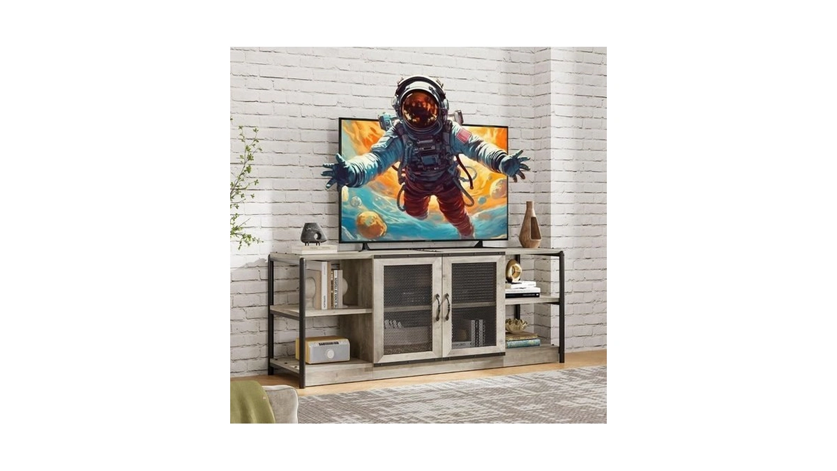 Garvee Farmhouse Tv Stand For 65+ Inch Tv, Industrial Tv