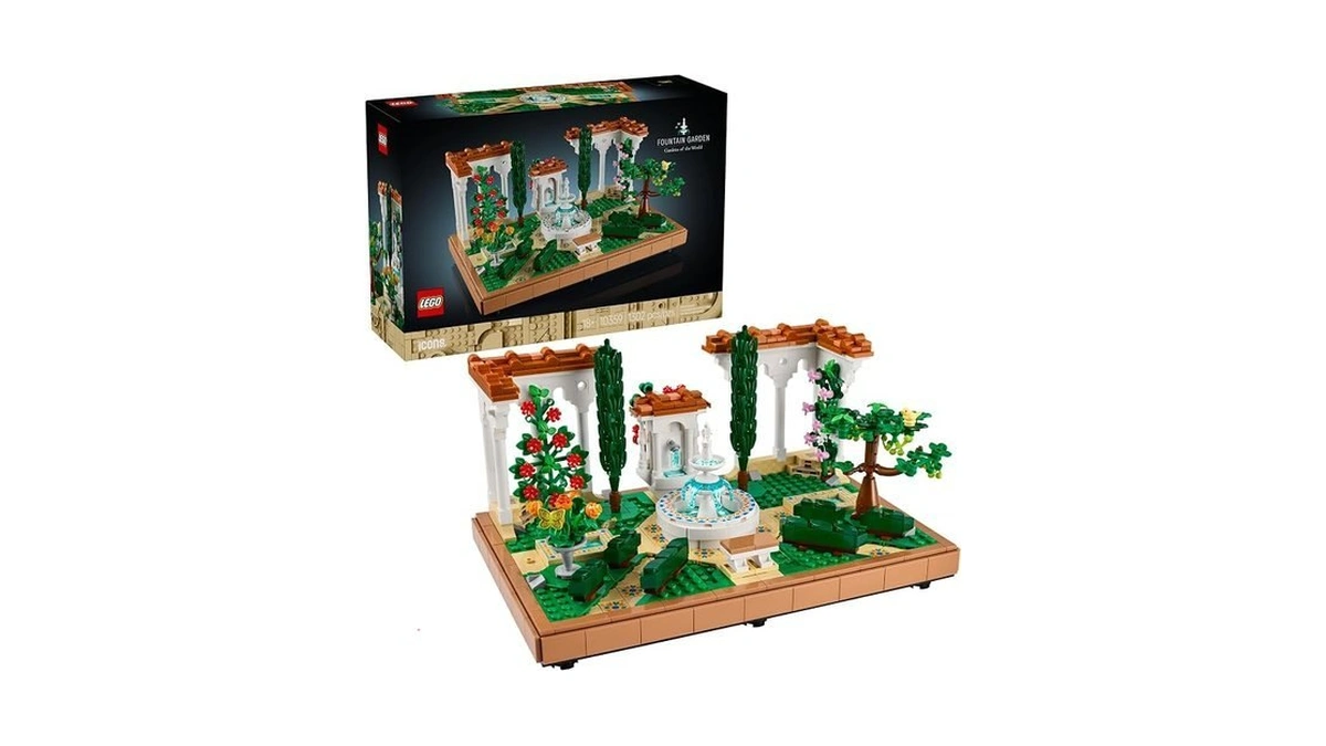 Lego Icons Fountain Garden Building Set - Diy Kit For