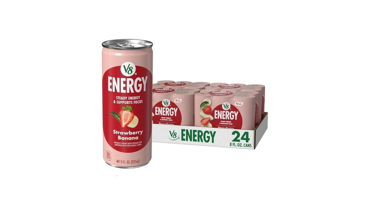 V8 Energy Strawberry Banana Juice Energy Drink, 8 Fl Oz