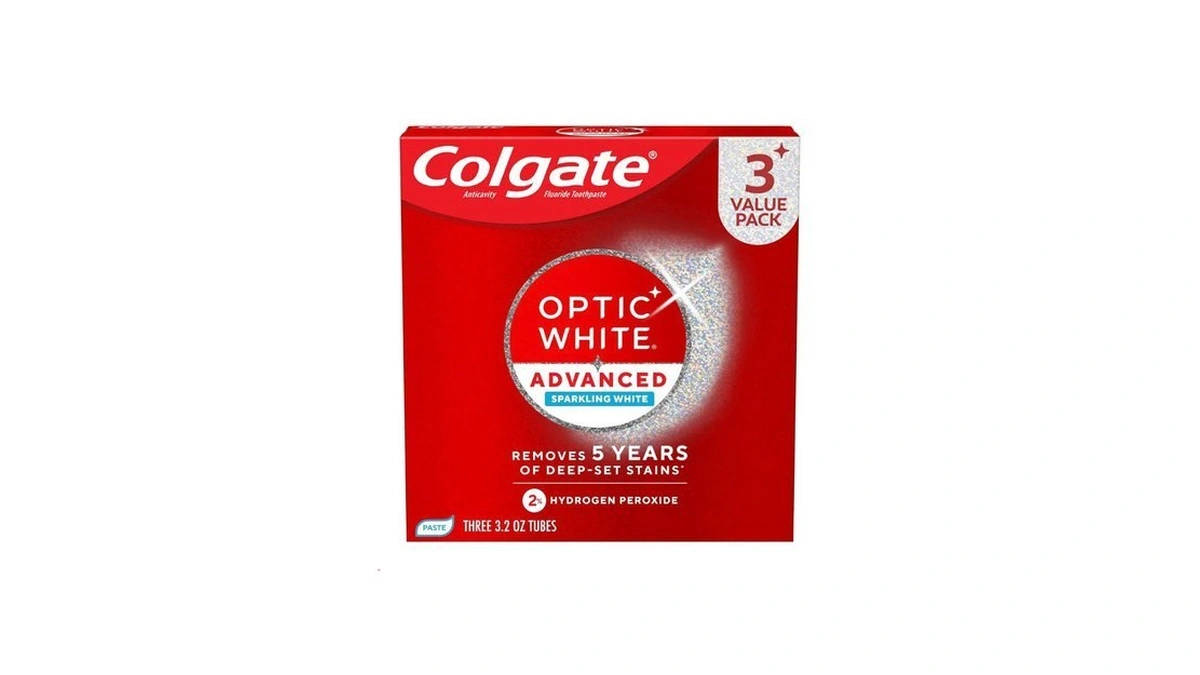 Colgate Optic White Advanced Hydrogen Peroxide Toothpaste, Teeth Whitening Toothpaste