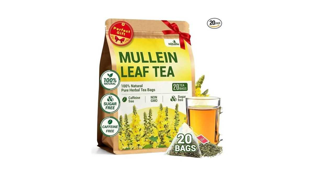 Mullein Leaf Tea Bags For Lung Support, 20 Tea Bags,