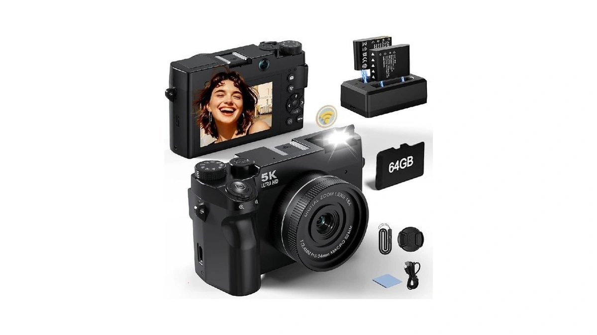 5k 75 Mp Digital Camera For Photography With 18x Zoom,