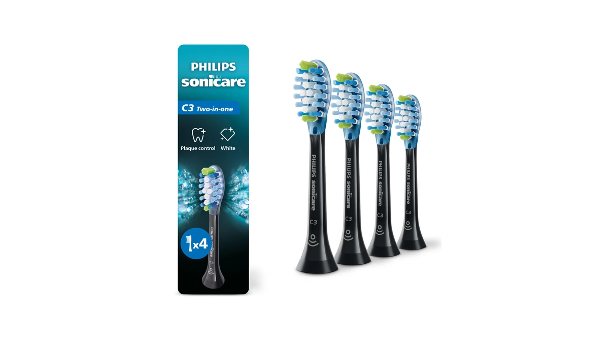 Philips Sonicare C3 Two-in-one Genuine Replacement Electric Toothbrush Heads, For