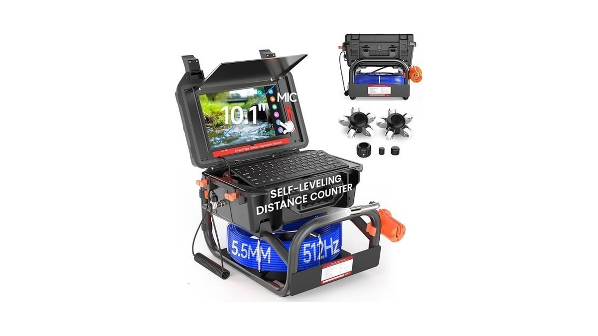 Sewer Camera, 10.1" 1080p Touchscreen Sewer Pipe Inspection Camera With
