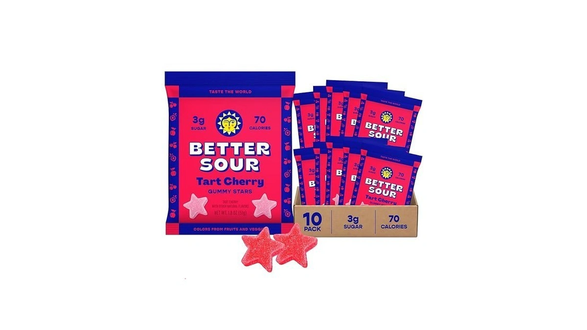 Better Sour Tart Cherry Candy, Sour Gummies With Bold Fruit