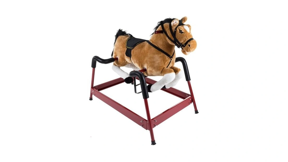 Spring Rocking Horse - Plush Bouncy Ride-on Toy With Fun