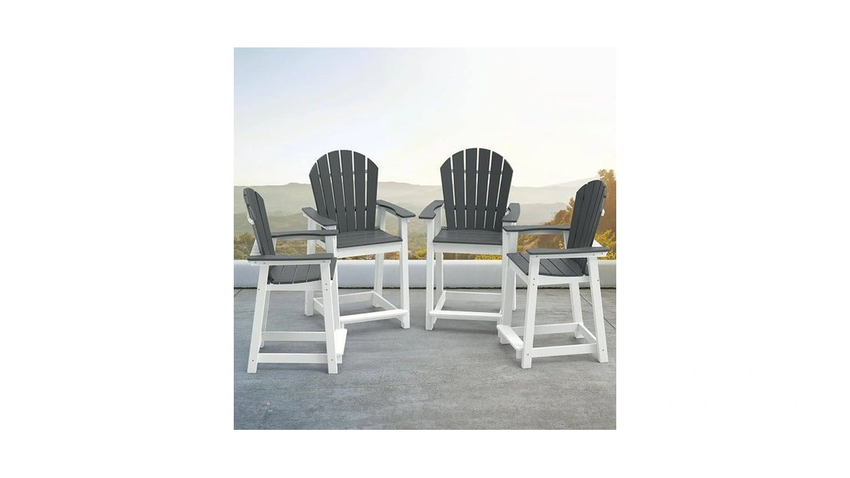 Tyards Tall Adirondack Chairs Set Of 4, Patio Chairs With