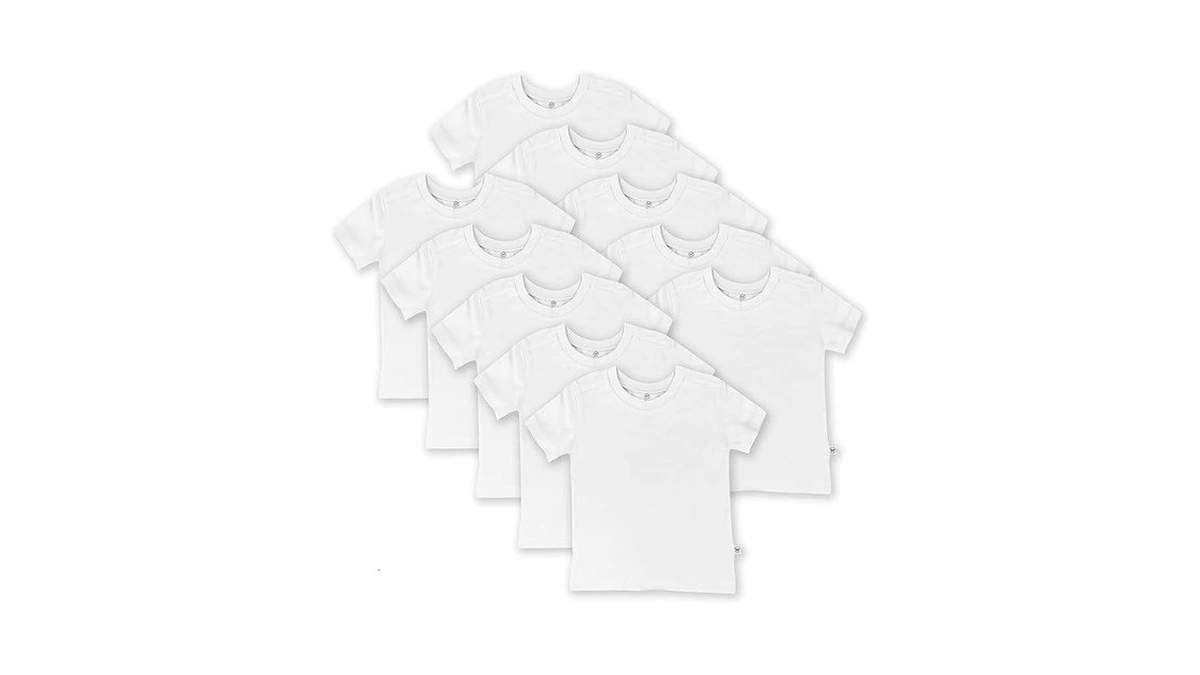 Honestbaby 10-pack Short Sleeve T-shirts 100% Organic Cotton Baby, Toddler,