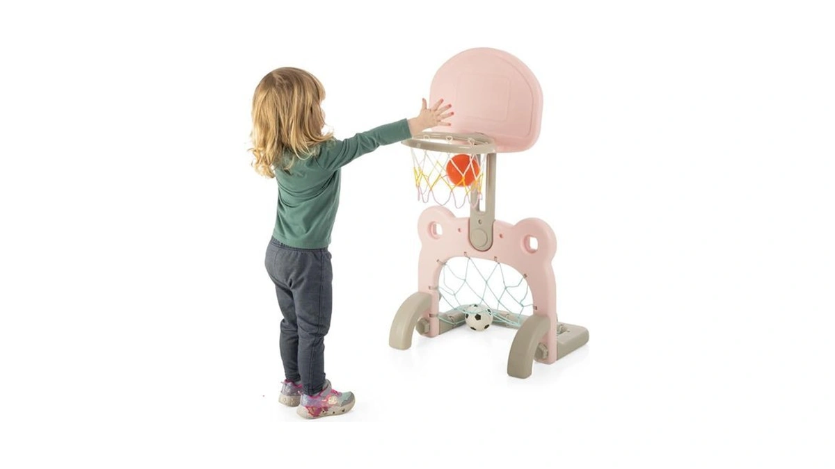 Hey! Play! 2-in-1 Toddler Basketball Hoop And Soccer Goal -