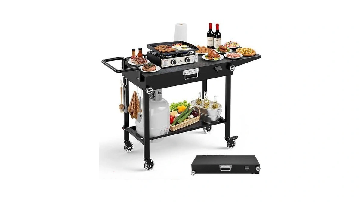 Portable Grill Cart For Blackstone Griddle, 440lb Foldable Outdoor Grill