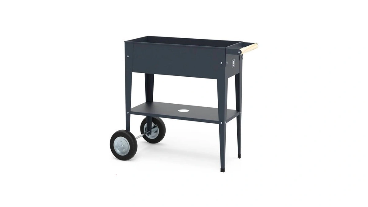 Herstera Raised Garden Bed With Wheels, Galvanized Steel Rectangular Elevated