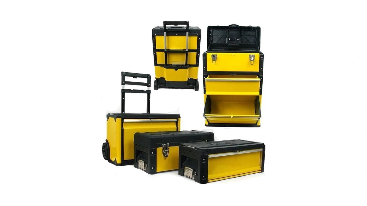 Portable Tool Box On Wheels - Stackable 3-in-1 Chest For