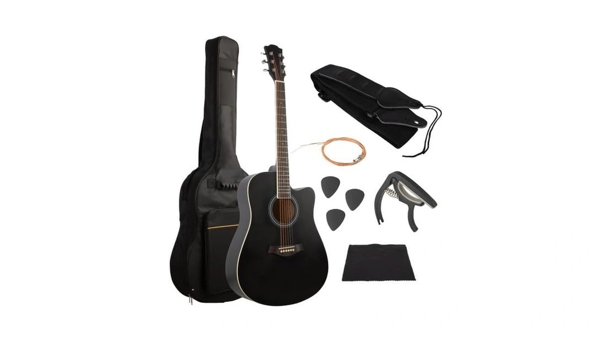 41in Acoustic Guitar - Guitar Kit With Case, Strap, Capo,