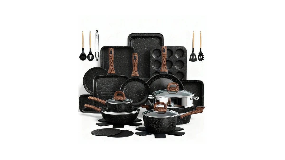 Pots And Pans Set Non Stick, 31 Piece Kitchen Induction