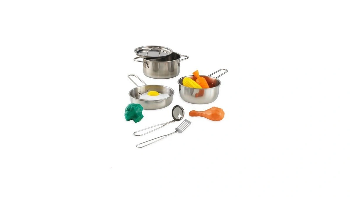 Kidkraft Deluxe Cookware Set With Food, Gift For Ages 3+