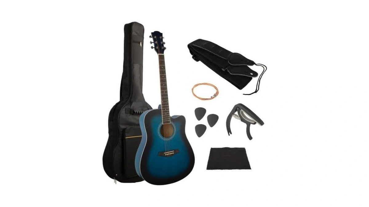 41in Acoustic Guitar - Guitar Kit With Case, Strap, Capo,