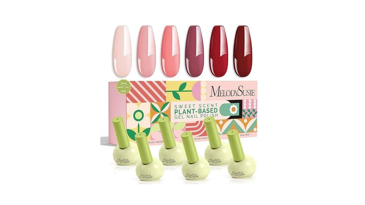 Melodysusie Highly Pigmented Gel Nail Polish Set, 0.56 Fl.oz Tilt-and-stand