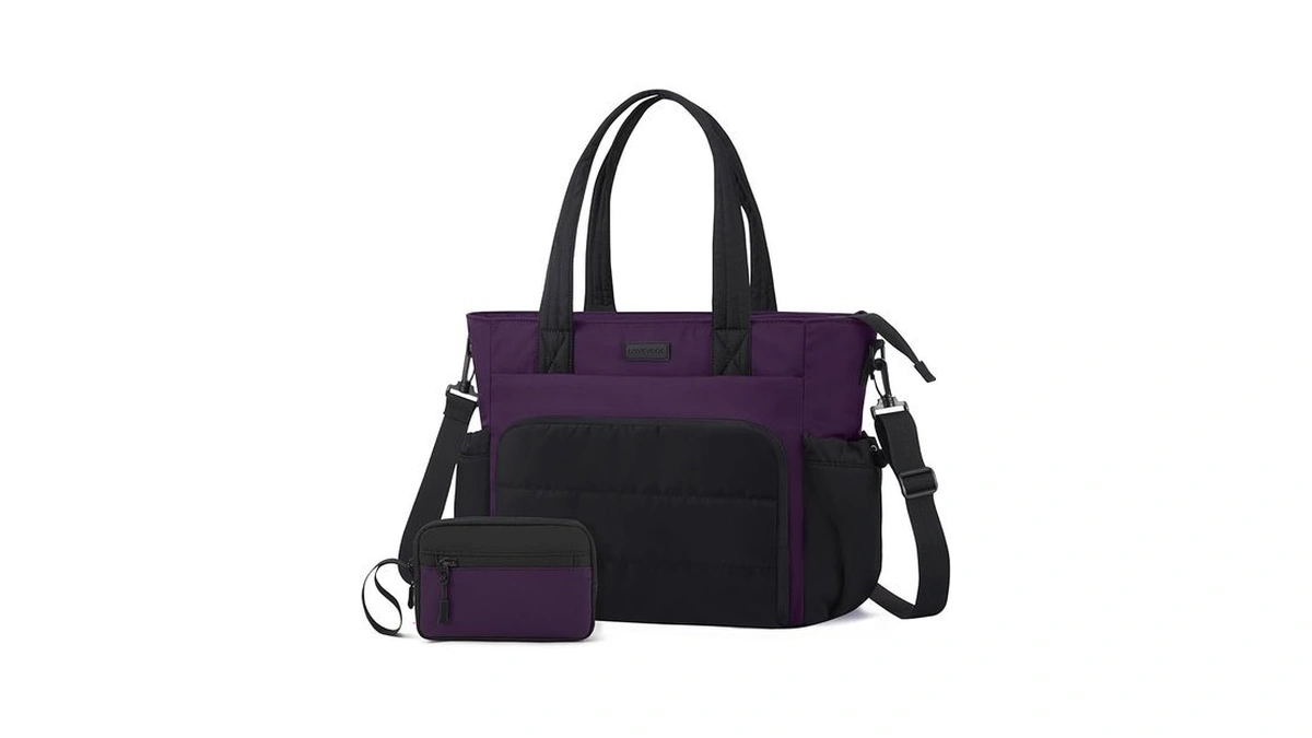 Lovevook Tote Bag For Women, 15.6 Inch Puffer Laptop Work