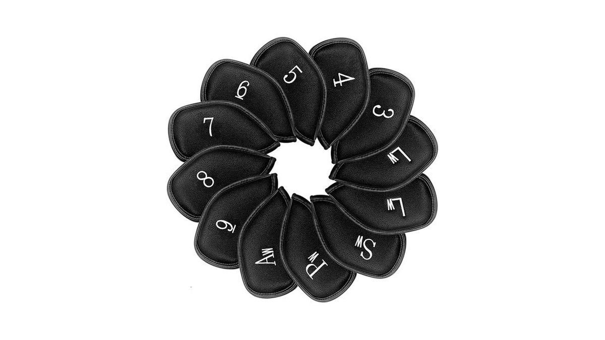 Golf 10pcs/12pcs Thick Synthetic Leather Golf Iron Head Covers Set